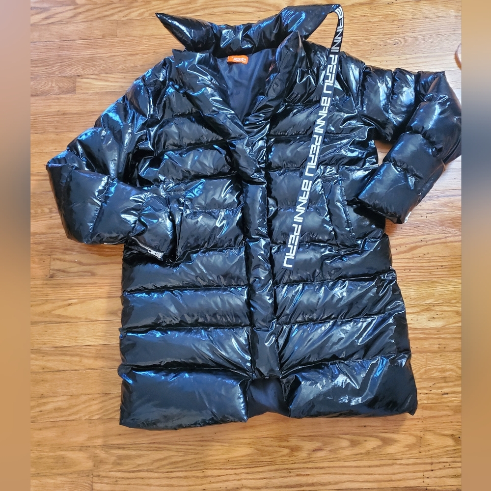 BANI PERU Very Puffer Winter Zippered Black Jacket WOMENS SZ M